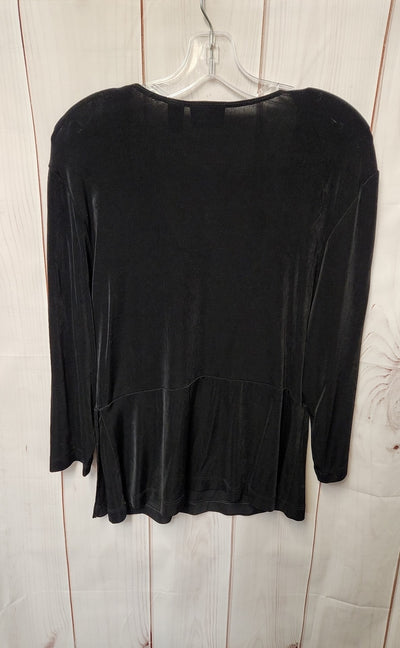 Chico's Women's Size 1 = US M Black 3/4 Sleeve Top