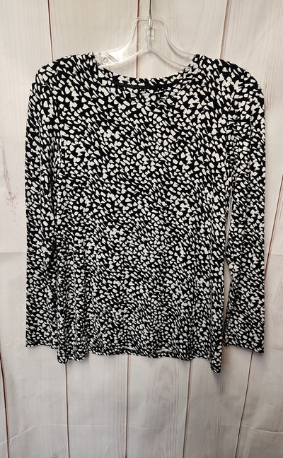 NWT Chico's Women's Size S White & Black Long Sleeve Top