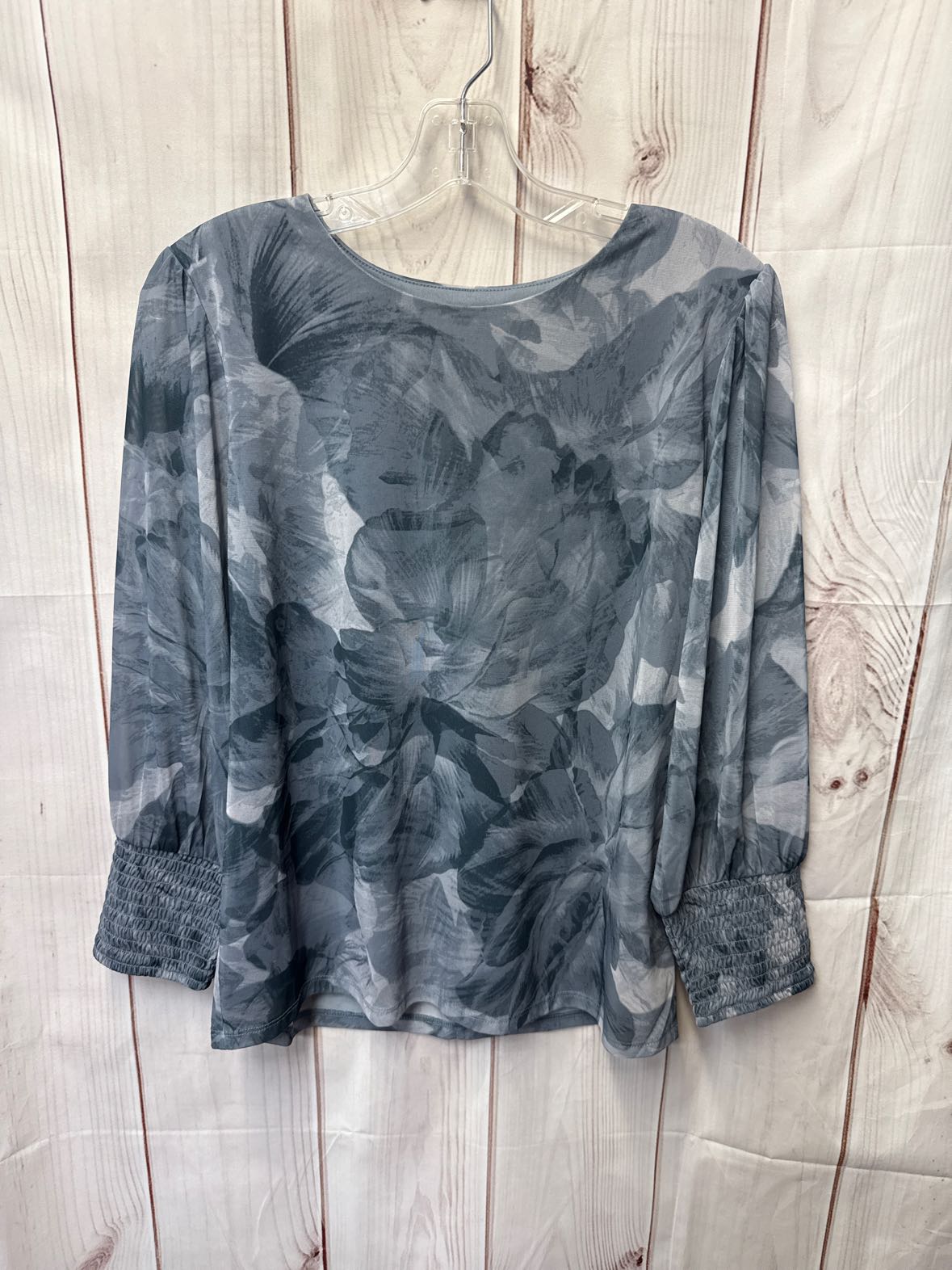 G by Giuliana Women's Size S Gray Floral Long Sleeve Top