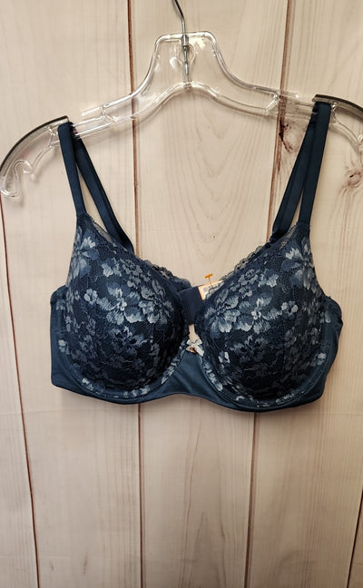 Victoria's Secret Lined Demi Women's Size 38D Blue Lace Floral Bra