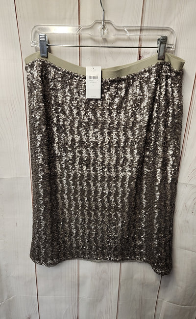 NWT J Jill Women's Size L Silver Sequined Skirt