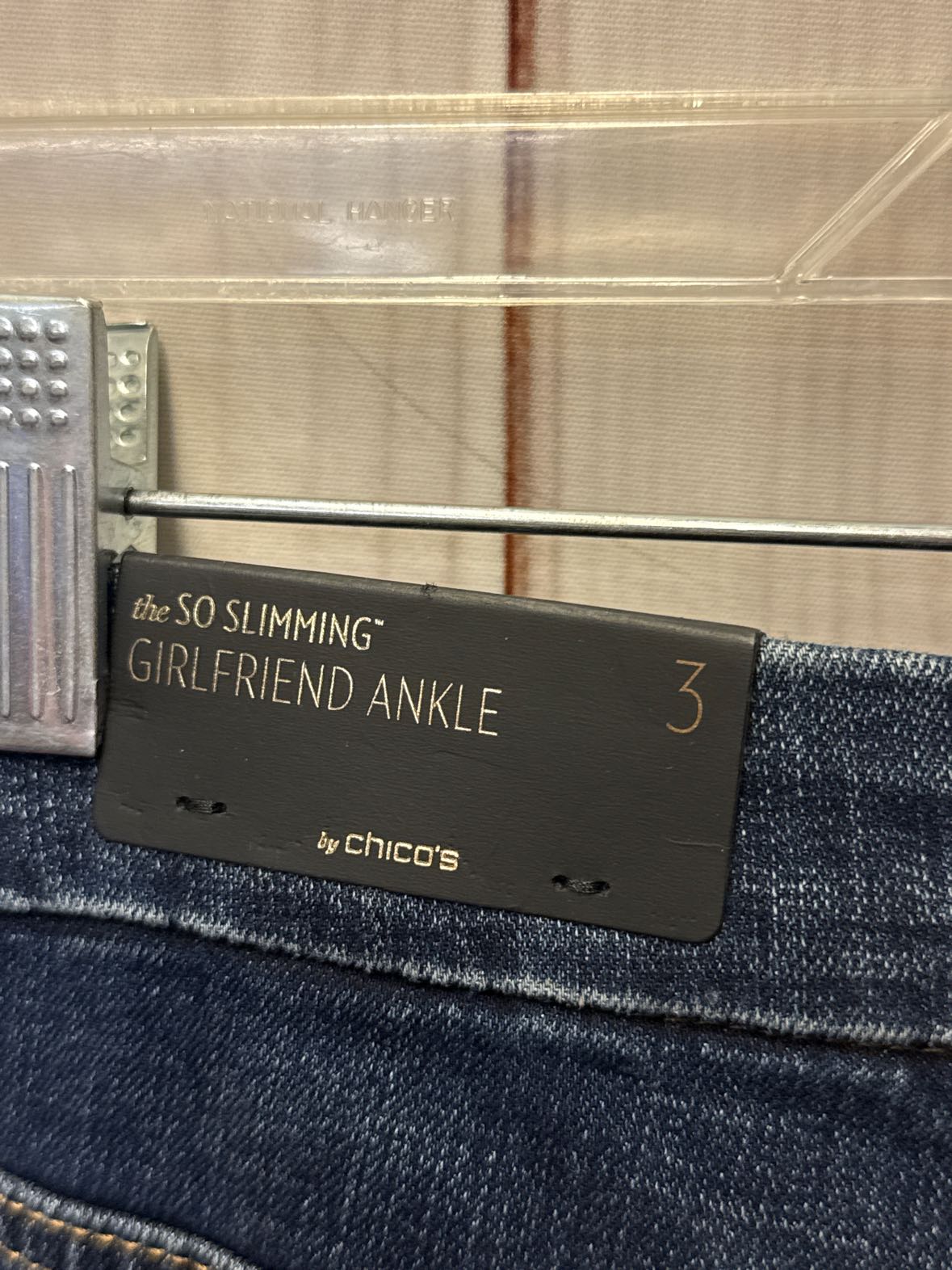 NWT Chico's Women's Size 3 = 16 Girlfriend Ankle Blue Jeans