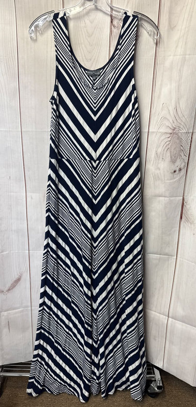 Market & Spruce Women's Size L White & Navy Dress