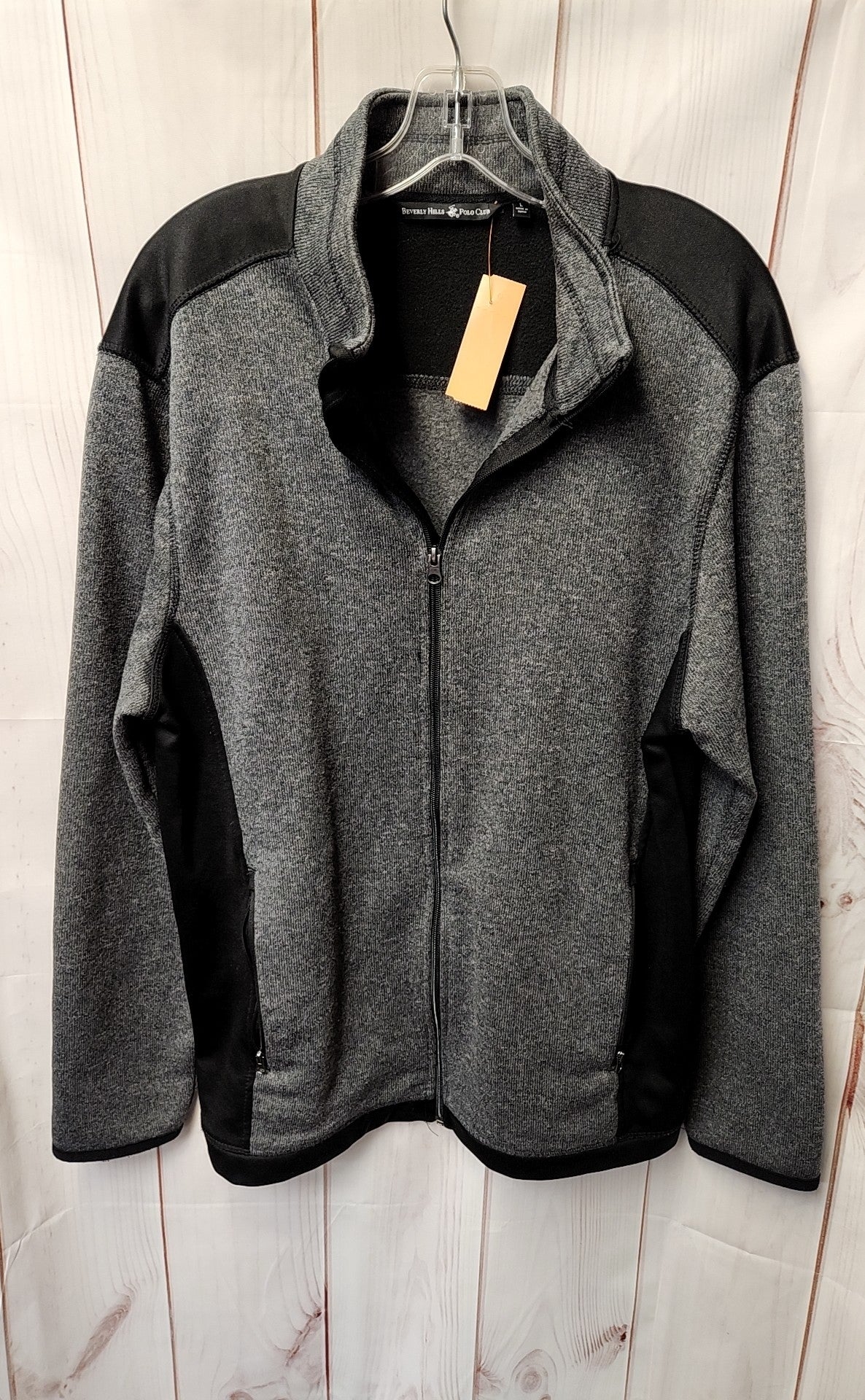 Beverly Hills Polo Club Men's Size L Gray Full Zip Sweatshirt