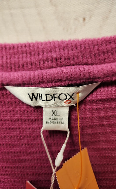 NWT Wildfox Women's Size XL Pink Long Sleeve Top Haley Brushed Top