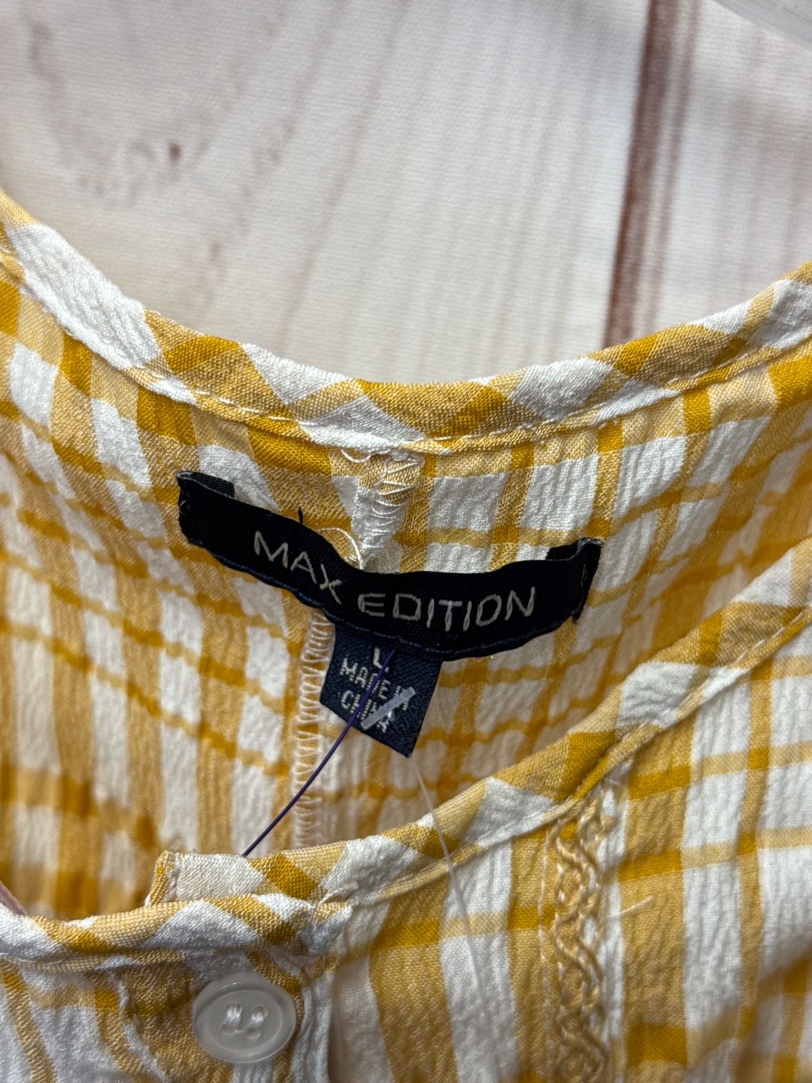 NWT Max Edition Women's Size L Yellow Short Sleeve Top