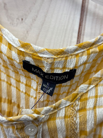 NWT Max Edition Women's Size L Yellow Short Sleeve Top