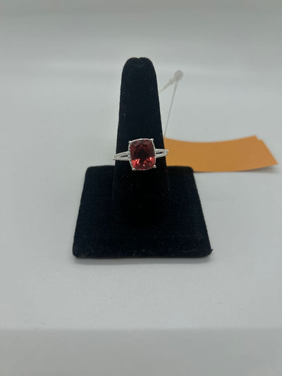 Ring Size 11 Pink Stone .925 Sterling Silver Ring