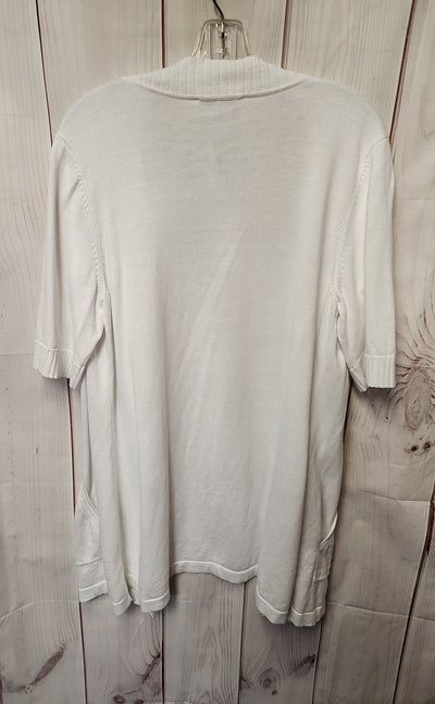 Isaac Mizrahi Live Women's Size L White Cardigan