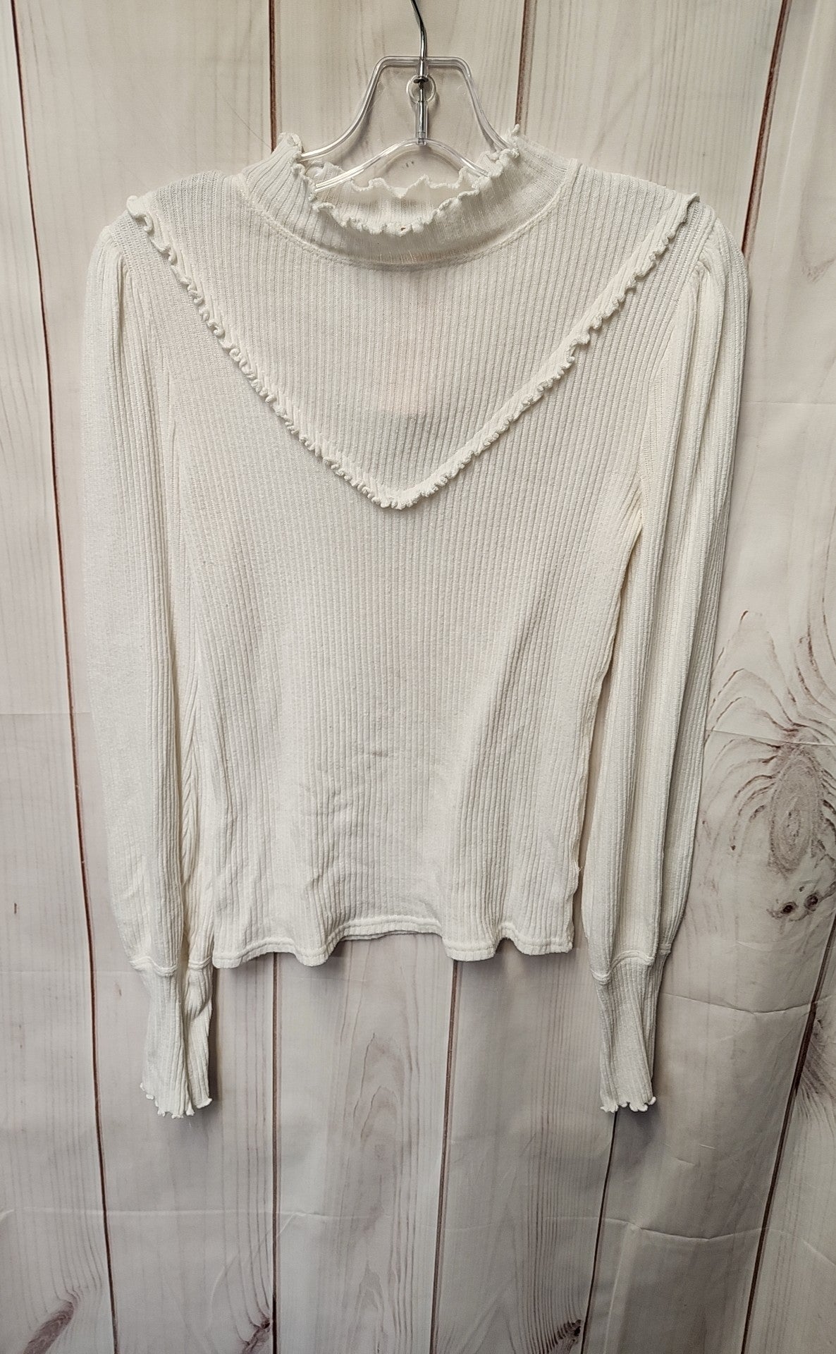 Free People Women's Size S White Long Sleeve Top
