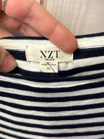 Nic & Zoe Women's Size XL White & Black 3/4 Sleeve Top