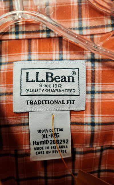 LL Bean Men's Size XL Orange Shirt
