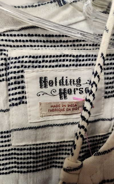 Holding Horses Women's Size XS White & Blue Romper