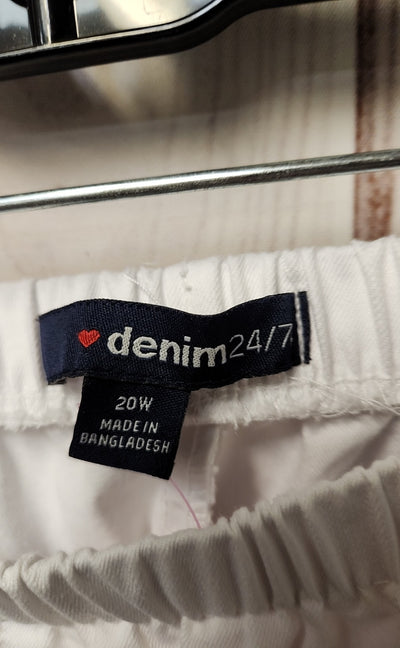 Denim 24/7 Women's Size 20W White Capris