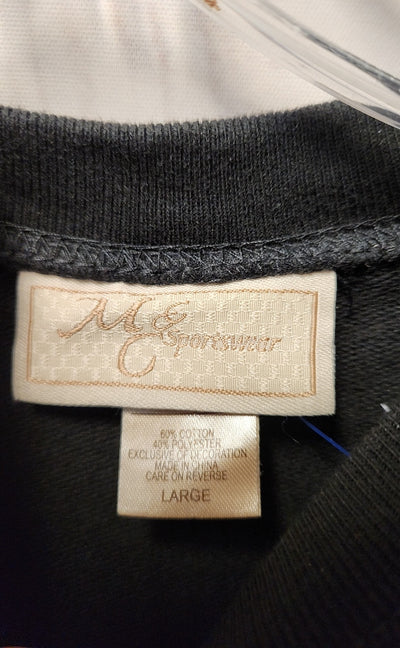 M&C Sportswear Women's Size L Black Holiday Sweatshirt