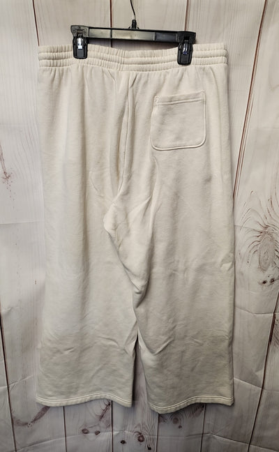 Pink Women's Size L White Sweatpants Ivy Fleece Wide leg