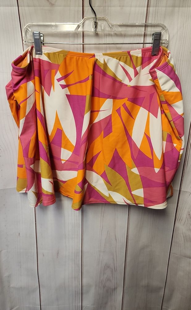 Kona Sol Women's Size 2X Orange Floral Swim Bottom