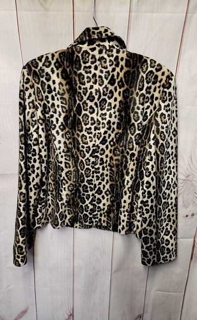 Bizzz!! Women's Size L Beige Animal Print Jacket