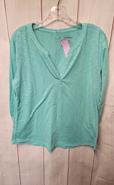 LL Bean Women's Size M Petite Mint 3/4 Sleeve Top
