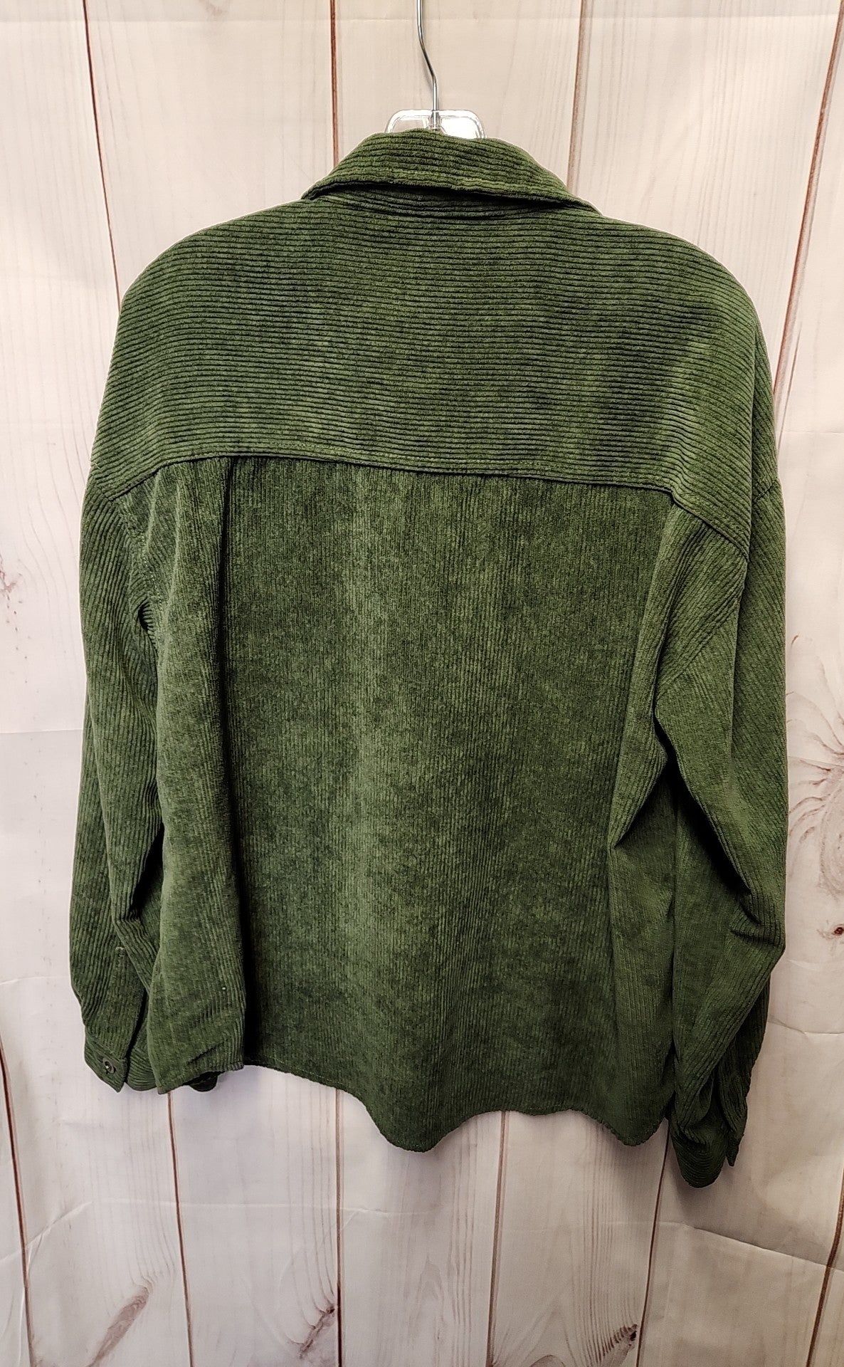 Velvet Heart Women's Size XL Green Corduroy Long Sleeve Top