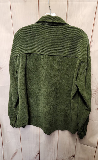 Velvet Heart Women's Size XL Green Corduroy Long Sleeve Top
