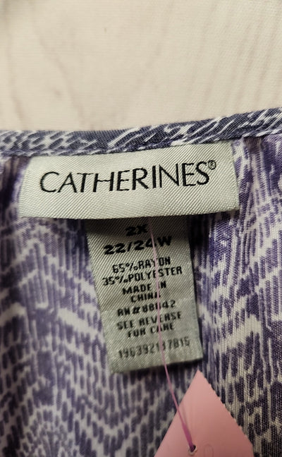 Catherines Women's Size 2X Purple 3/4 Sleeve Top