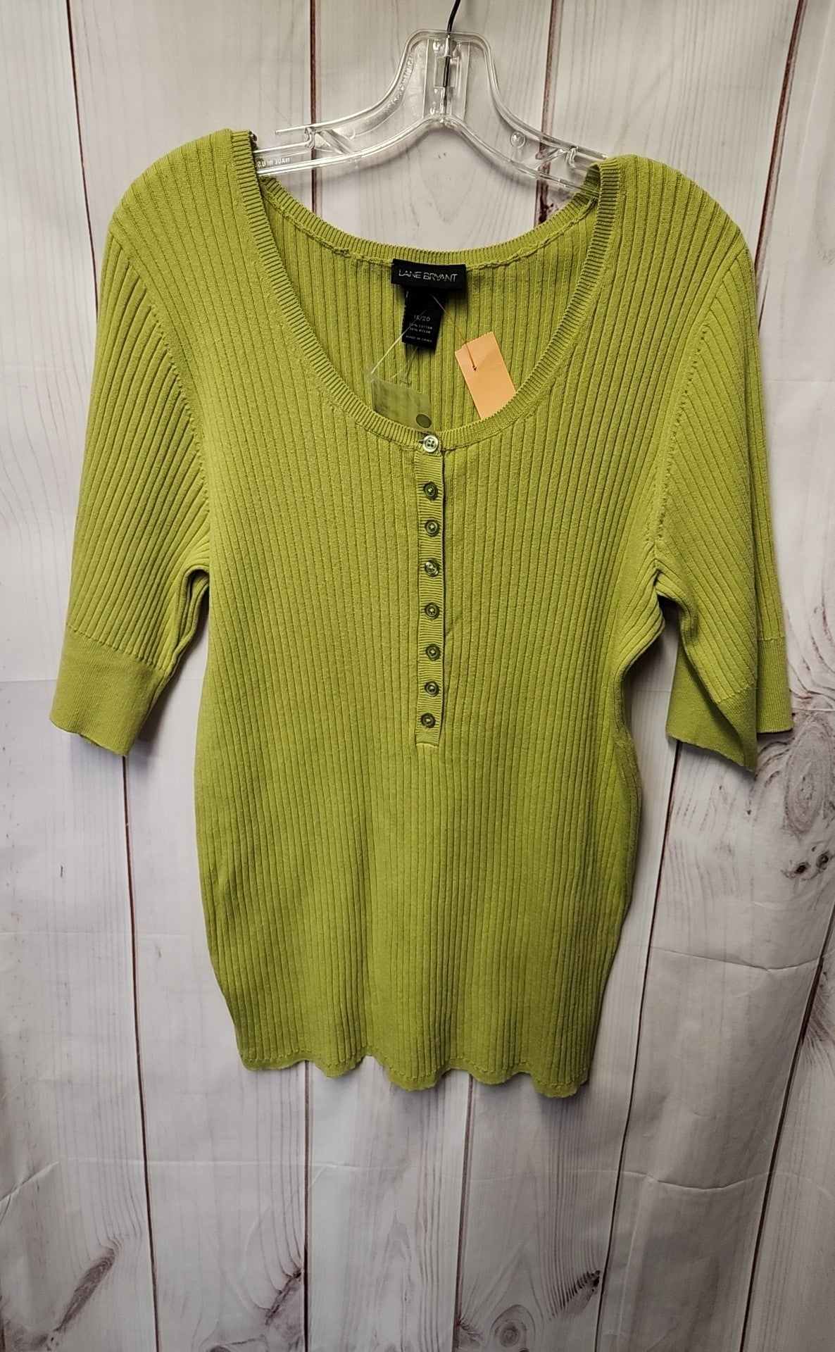 Lane Bryant Women's Size 18/20 Green Short Sleeve Top