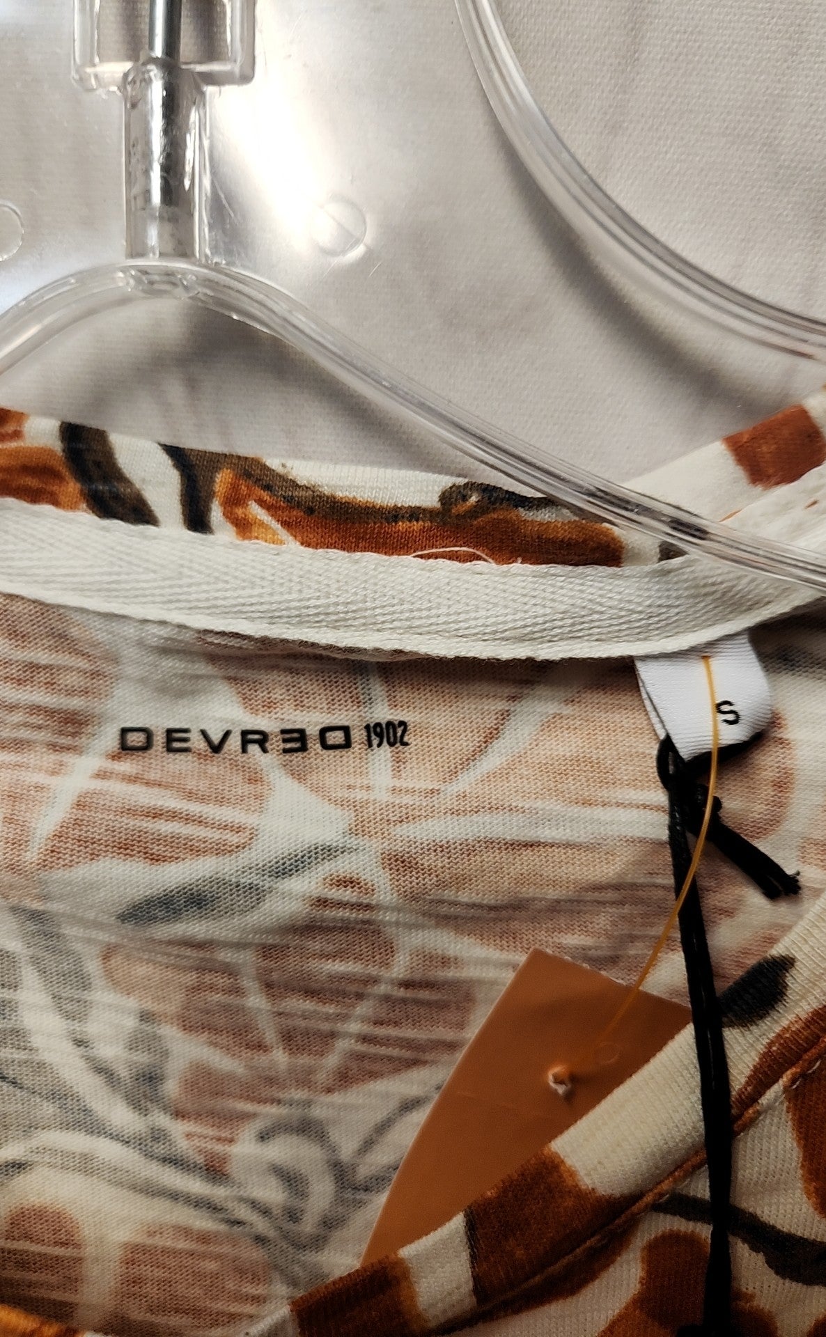 NWT Devred Men's Size S Orange Floral Shirt