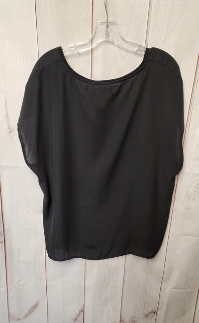 Tahari Women's Size XL Black Short Sleeve Top