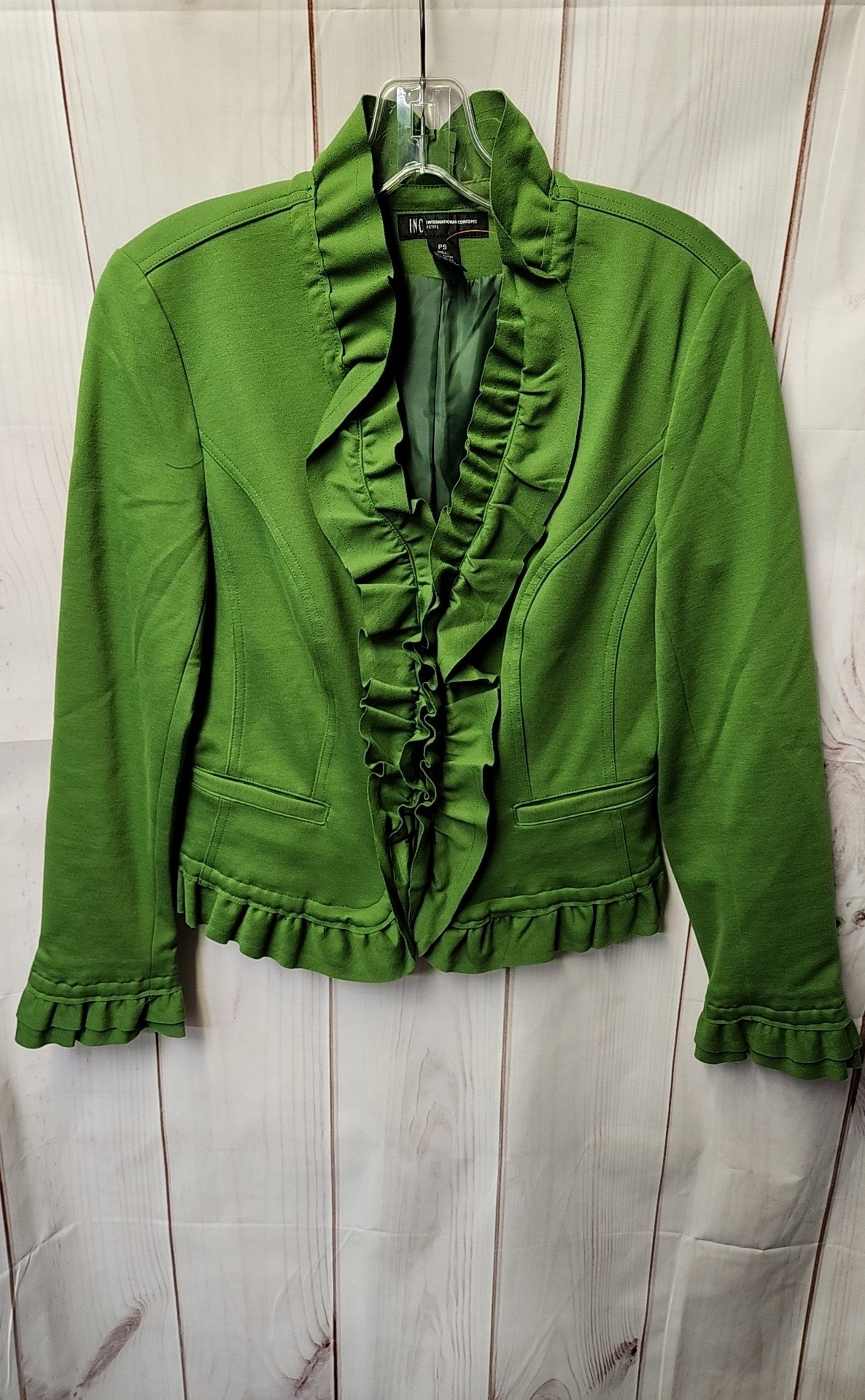 INC Women's Size S Petite Green Jacket