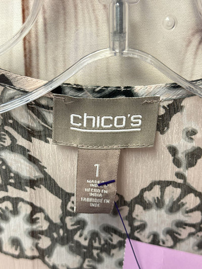 Chico's Women's Size 1 = US M Pink Floral Cardigan