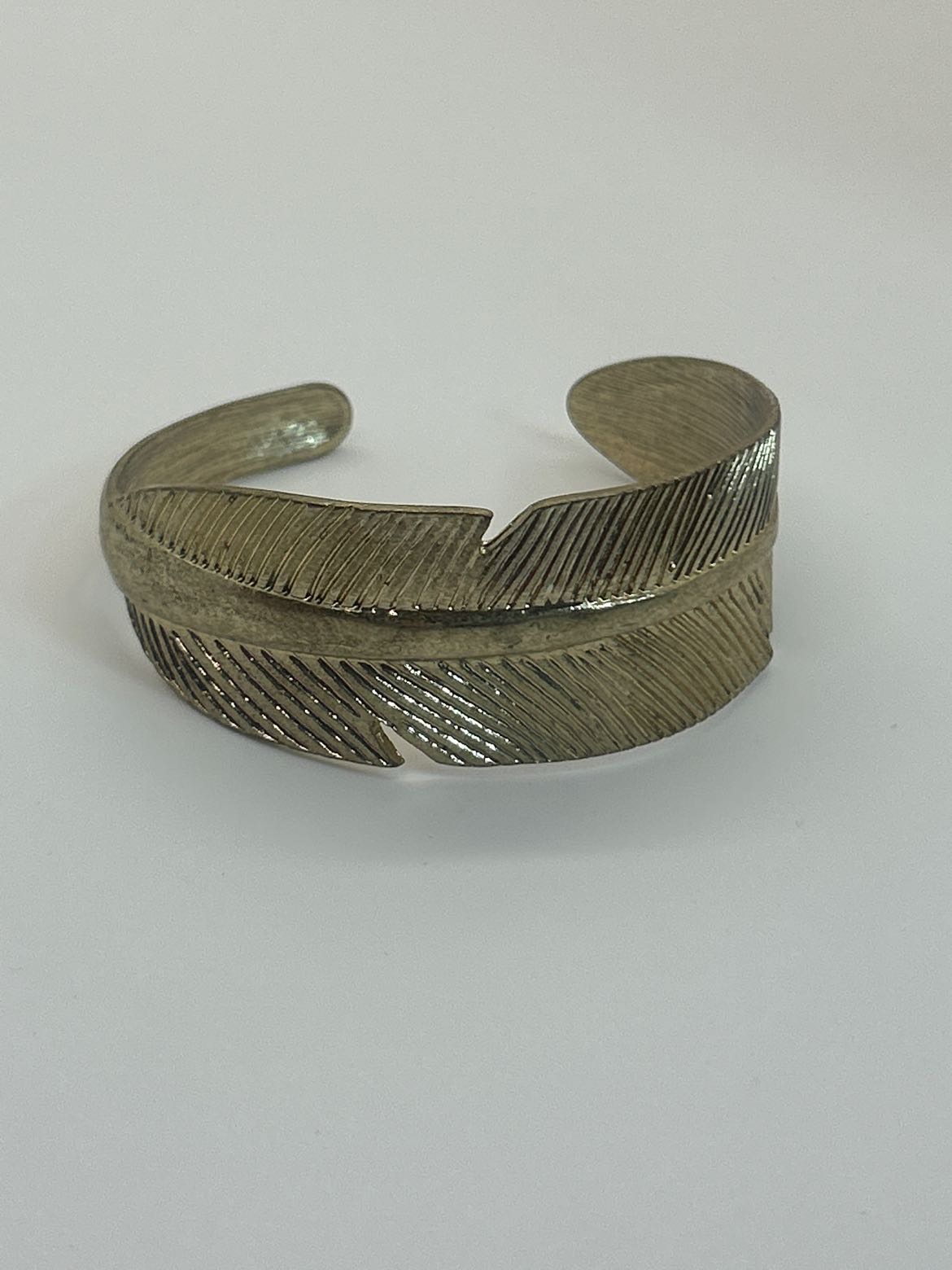 Gold Cuff Leaf Bracelet