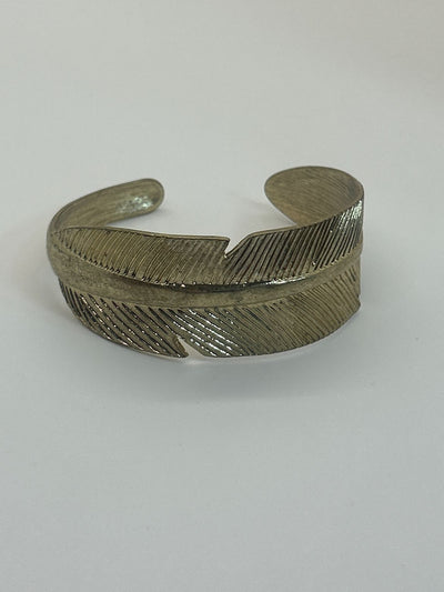 Gold Cuff Leaf Bracelet