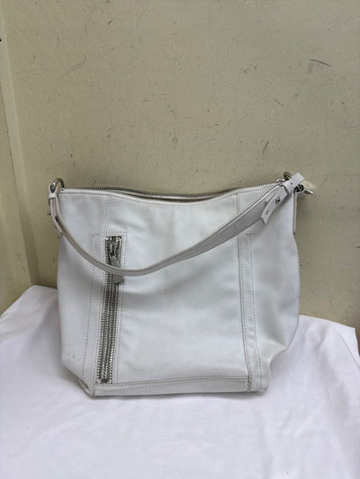 Frye White Leather Purse Bag AS IS - marks on front & back