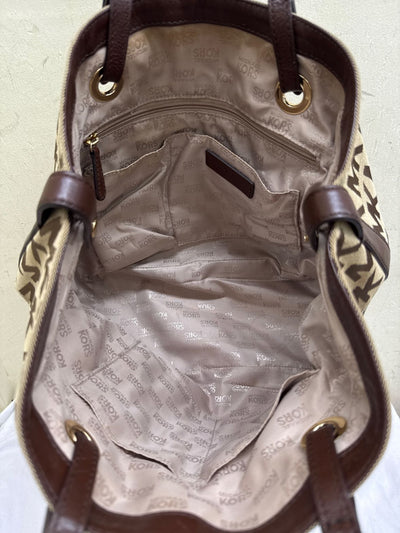 Michael Kors Signature Brown Canvas Purse Bag