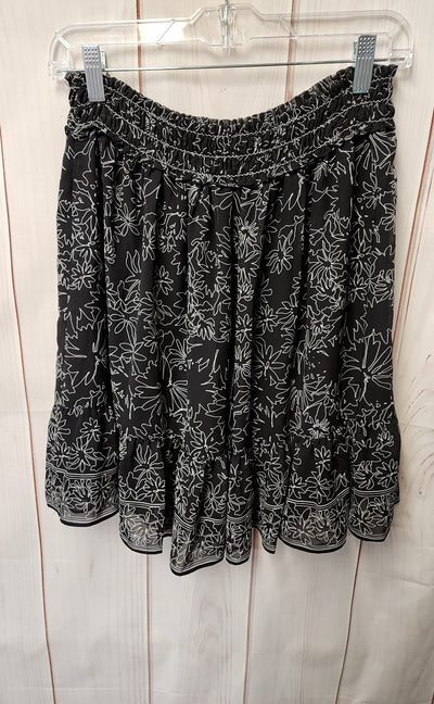 Max Studio Women's Size L Black Floral Skirt