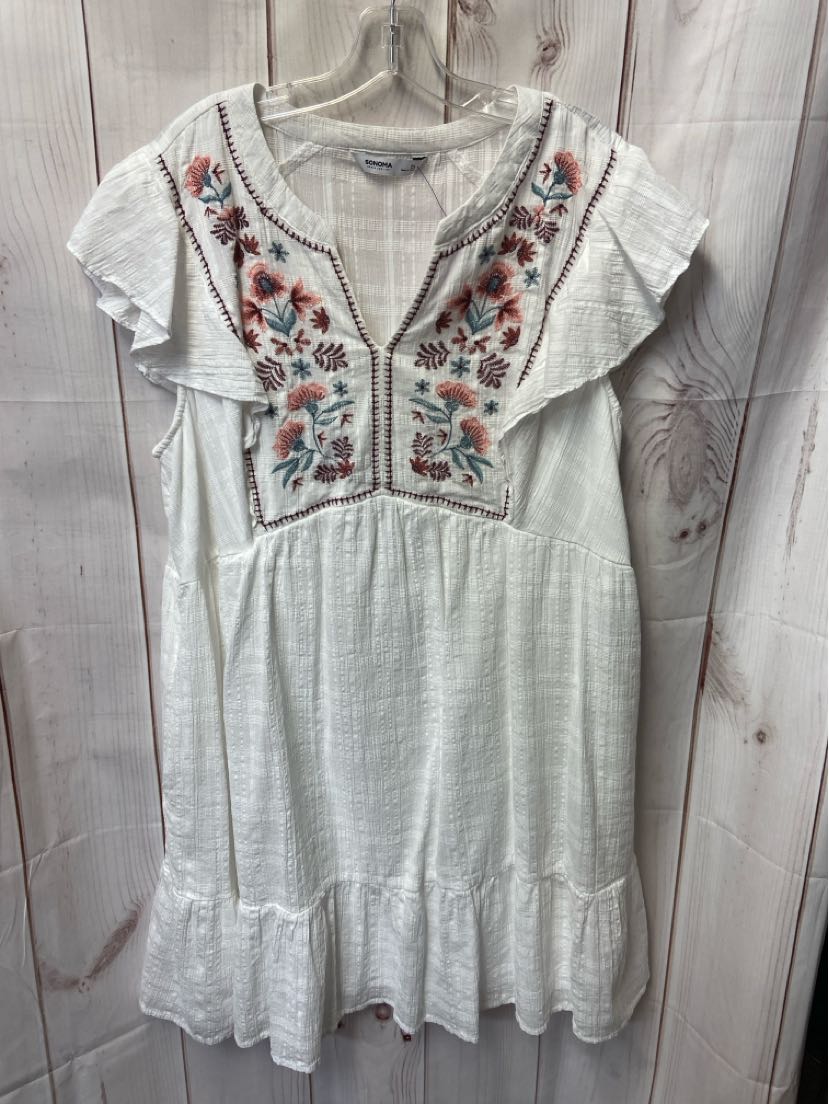 Sonoma Women's Size 2X White Floral Dress