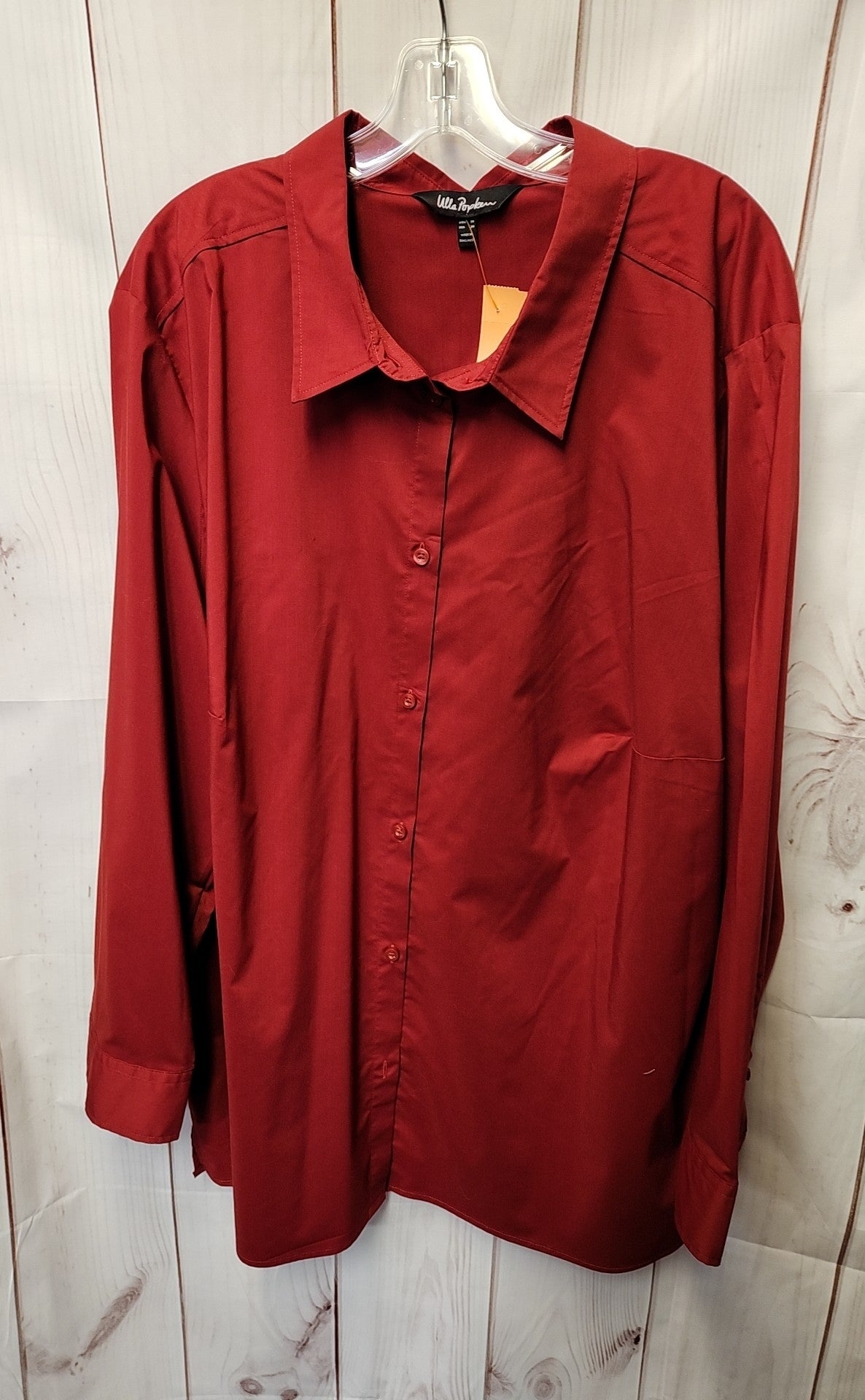 Ulla Popken Women's Size 26 Red Long Sleeve Top