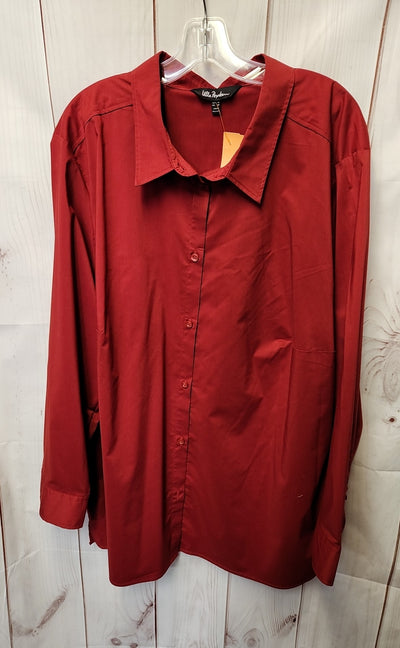 Ulla Popken Women's Size 26 Red Long Sleeve Top