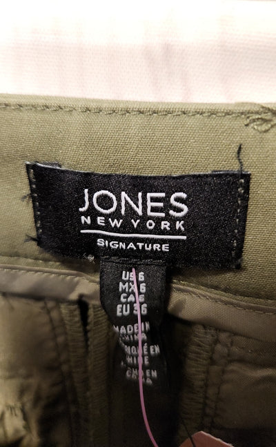 Jones New York Women's Size 6 Olive Green Pants Grace Ankle