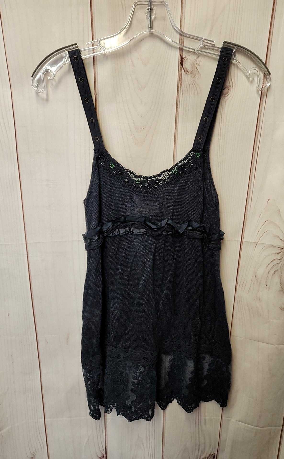 NWT Free People Women's Size 8 Navy Beaded Sleeveless Top