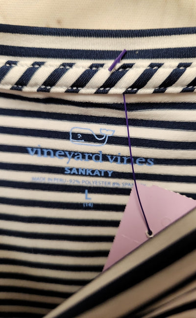 Vineyard Vines Girl's Size 14 White & Blue Shirt