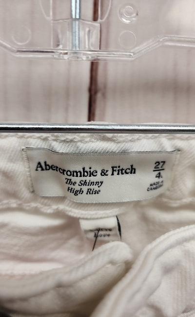 Abercrombie & Fitch Women's Size 27 (3-4) The Skinny High Rise White Jeans