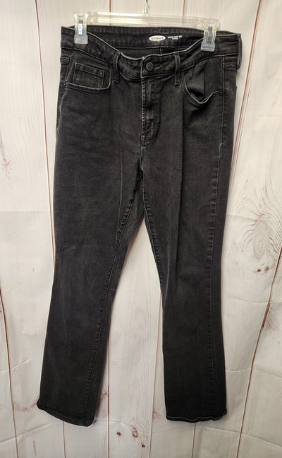 Old Navy Women's Size 31 (11-12) Black Jeans Mid Rise Kicker Boot Cut