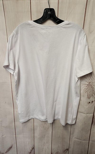 Time and Tru Women's Size XL White Short Sleeve Top
