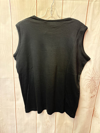 Palm Grove Women's Size L Black Sleeveless Top