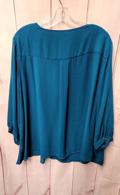 Avenue Women's Size 22/24 Teal Long Sleeve Top