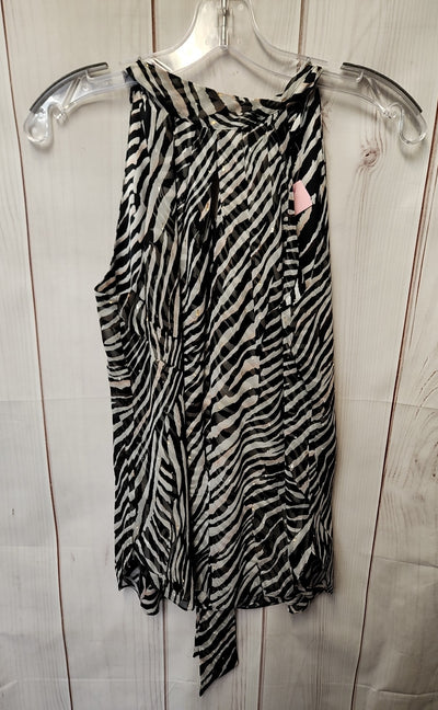 White House Black Market Women's Size 0 White & Black Sleeveless Top