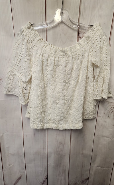 Floreat Women's Size S White Short Sleeve Top