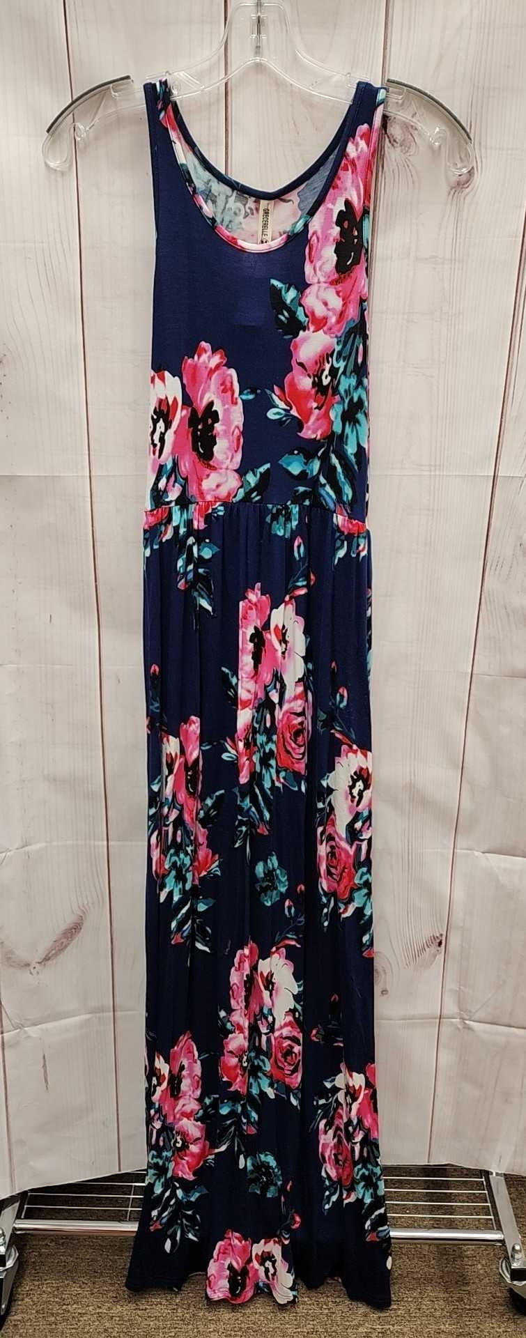 Grecerelle Women's Size M Navy Floral Dress
